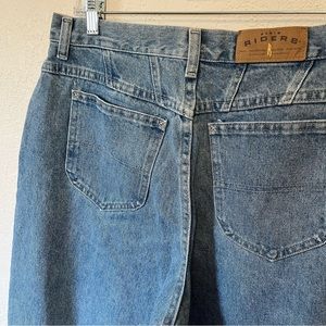 VTG Riders High Rise Light Medium Wash Western 100% Cotton Straight Leg Jeans 14